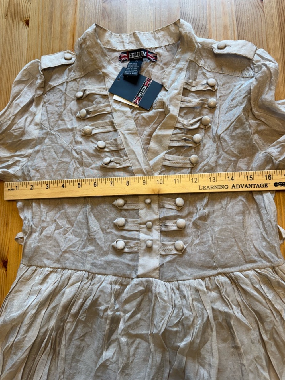Helium London Women’s Cream Peplum Blouse Size L – NWT - Picture 7 of 7